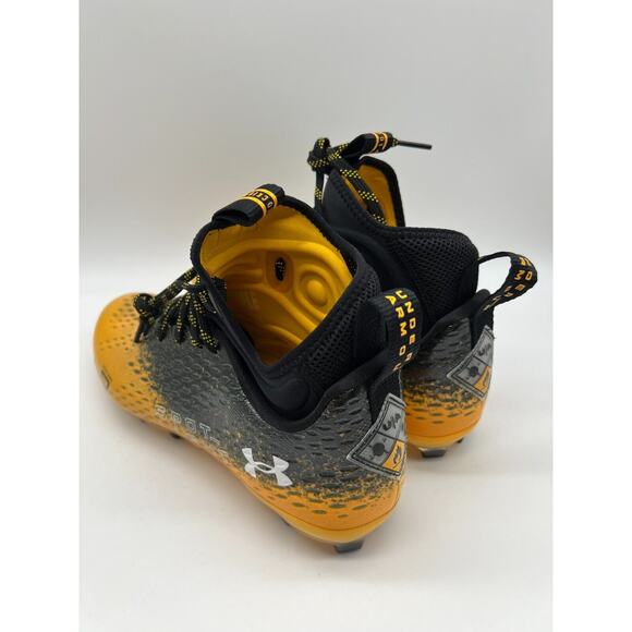 Under Armour Spotlight Lux 3026576-001 Yellow Black Football Cleats Men's Size 9 - Picture 9 of 12